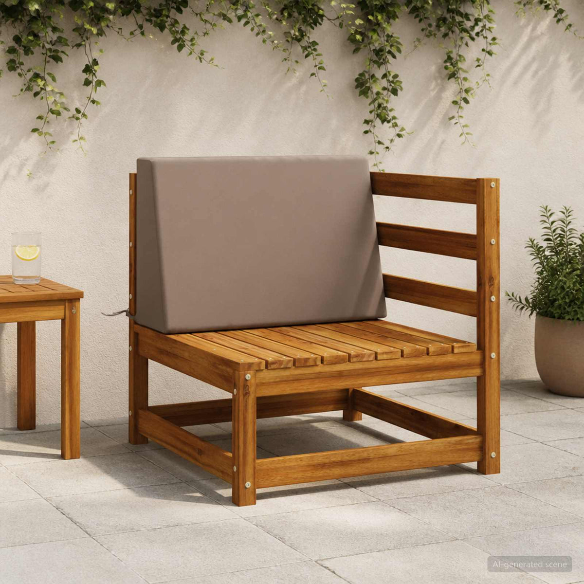 Ryghynde SOEST 100% polyester Gråbrun 60 x 20 x 40 cm