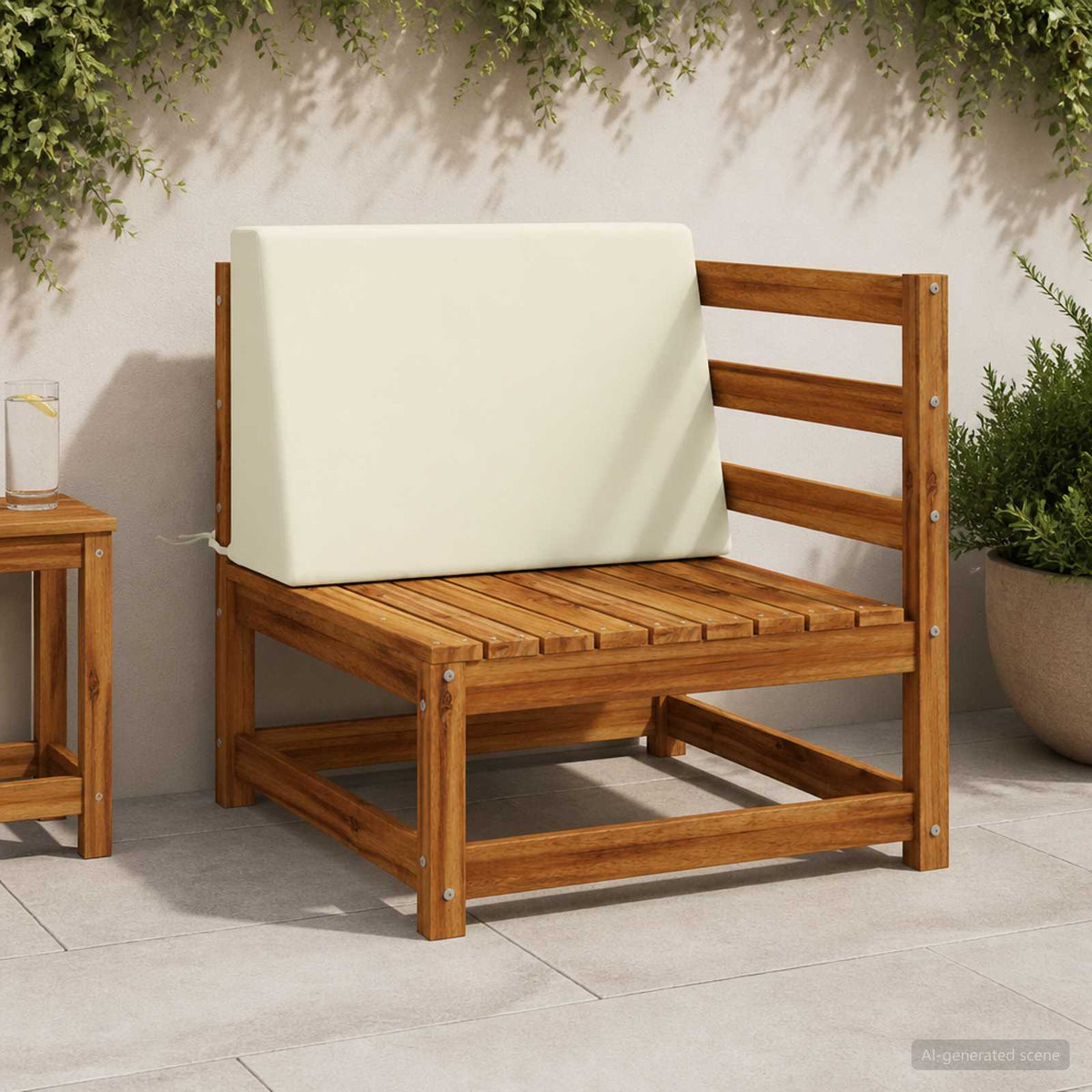 Ryghynde SOEST 100% polyester Cremefarvet 60 x 20 x 40 cm