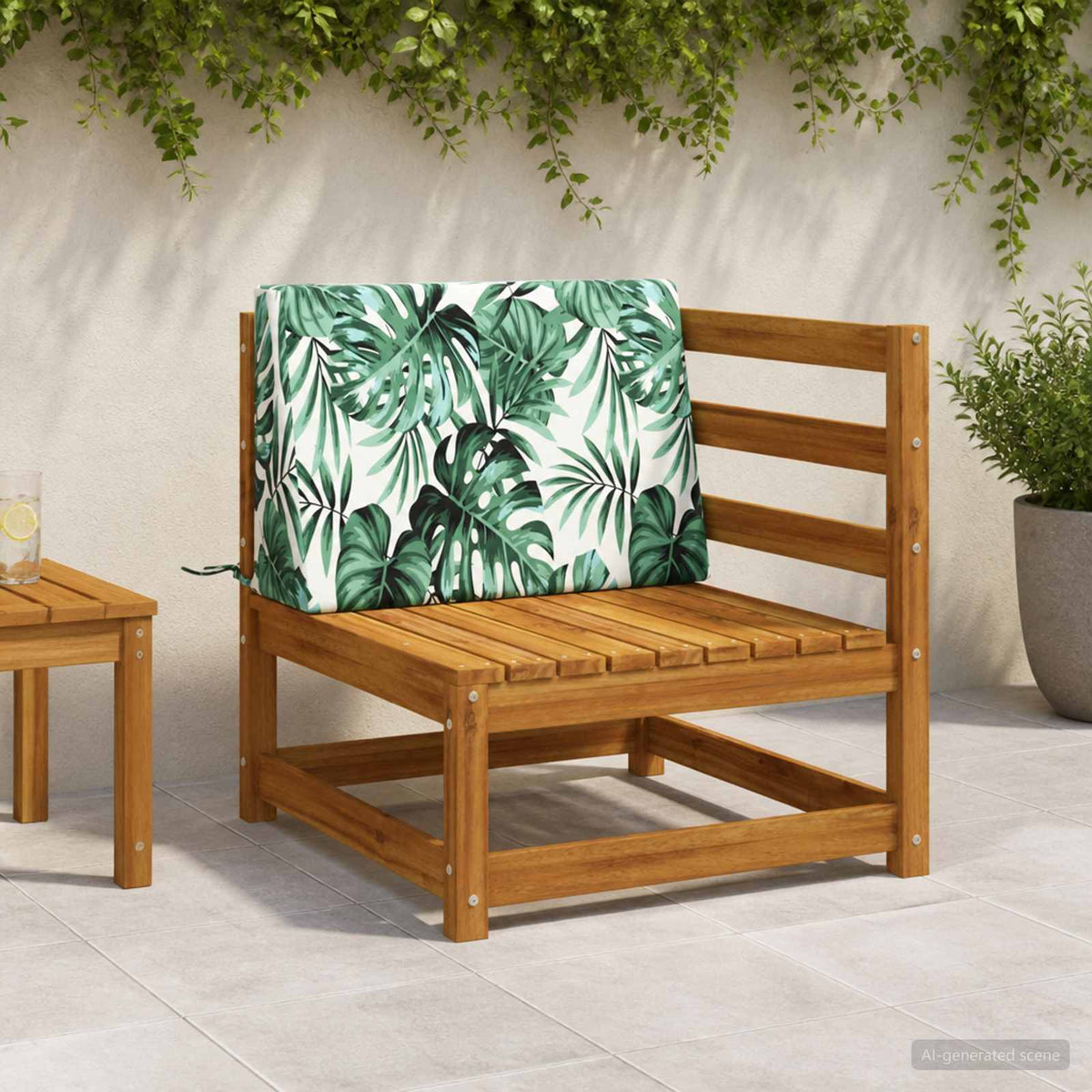 Ryghynde SOEST 100% polyester Bladmønster 60 x 20 x 40 cm