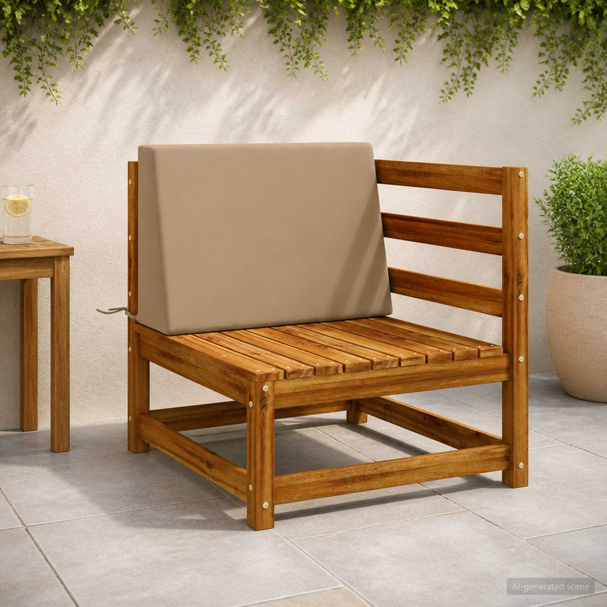 Ryghynde SOEST 100% polyester Gråbrun 60 x 20 x 40 cm