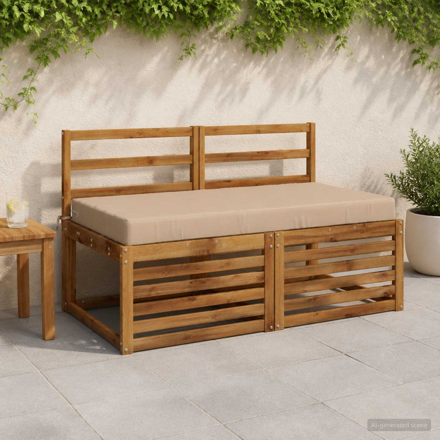Sædehynde SOEST 100% polyester Sandfarvet 120 x 60 x 10 cm