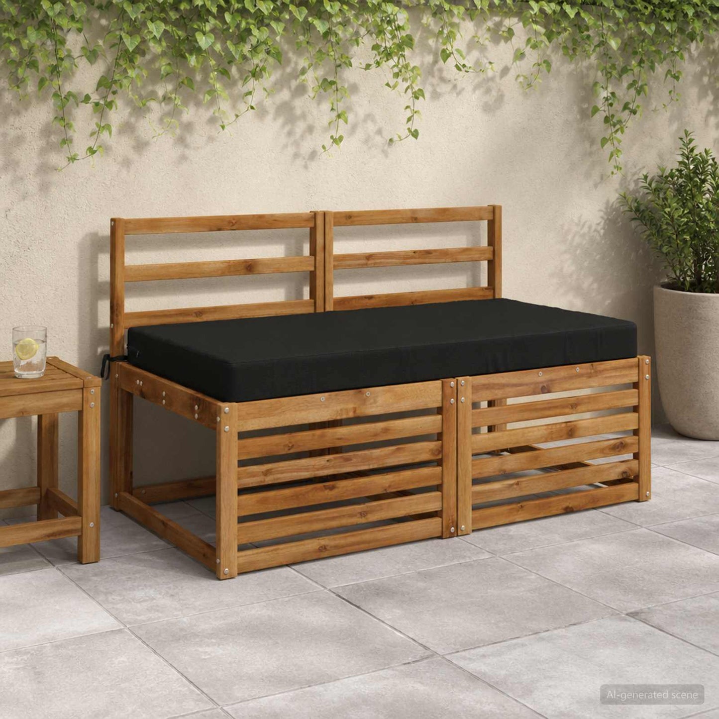 Sædehynde SOEST 100% polyester Sort 120 x 80 x 10 cm