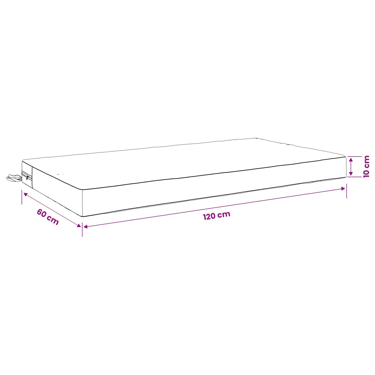Sædehynde SOEST 100% polyester Bladdesign 120 x 60 x 10 cm