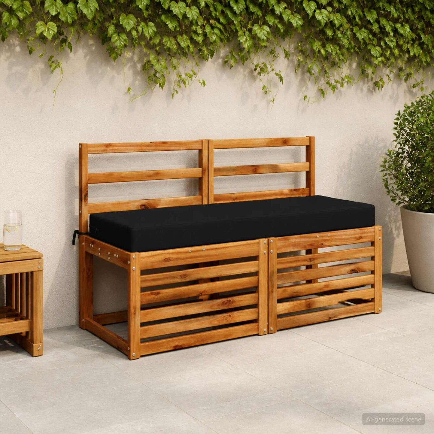 Sædehynde SOEST 100% polyester Sort 120 x 40 x 10 cm