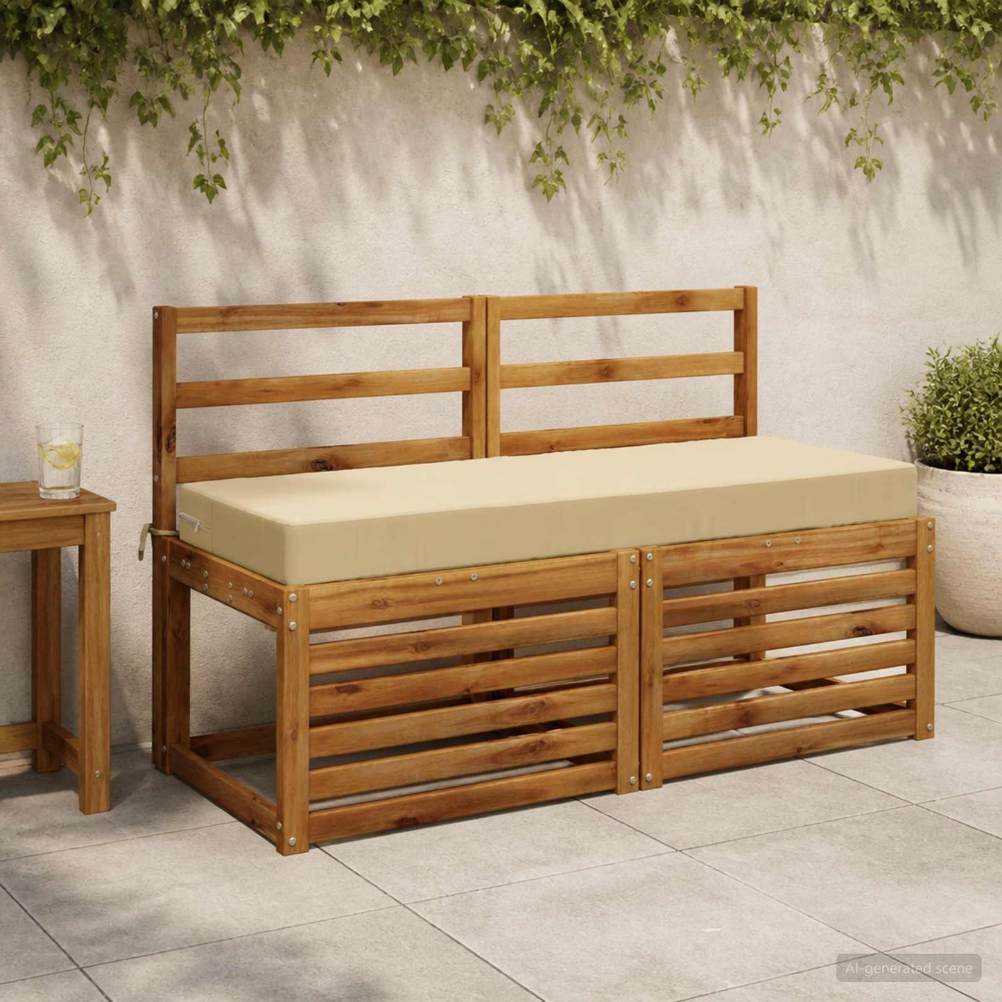 Sædehynde SOEST 100% polyester Beige 120 x 40 x 10 cm