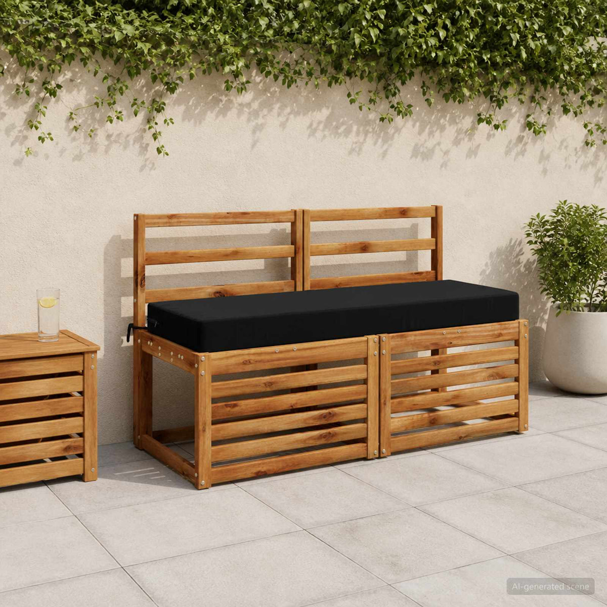 Sædehynde SOEST 100% polyester Sort 120 x 40 x 10 cm