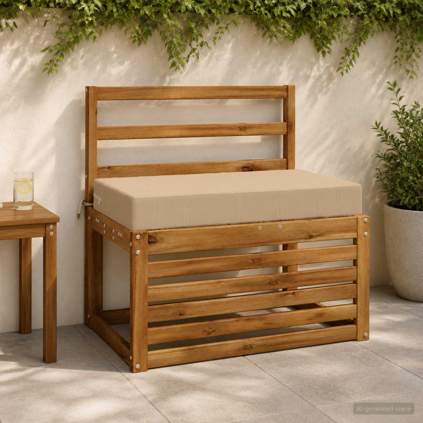 Sædehynde SOEST 100% polyester Sandfarvet 70 x 40 x 10 cm