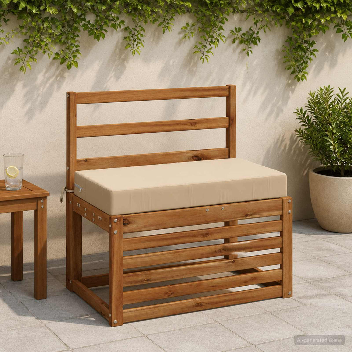 Sædehynde SOEST 100% polyester Beige 70 x 40 x 10 cm