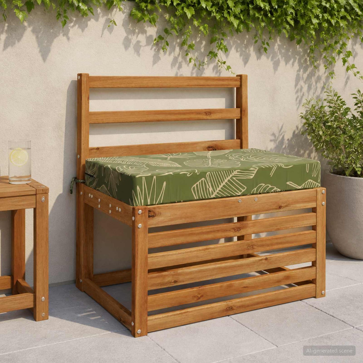 Sædehynde SOEST 100% polyester Bladdesign 70 x 40 x 10 cm
