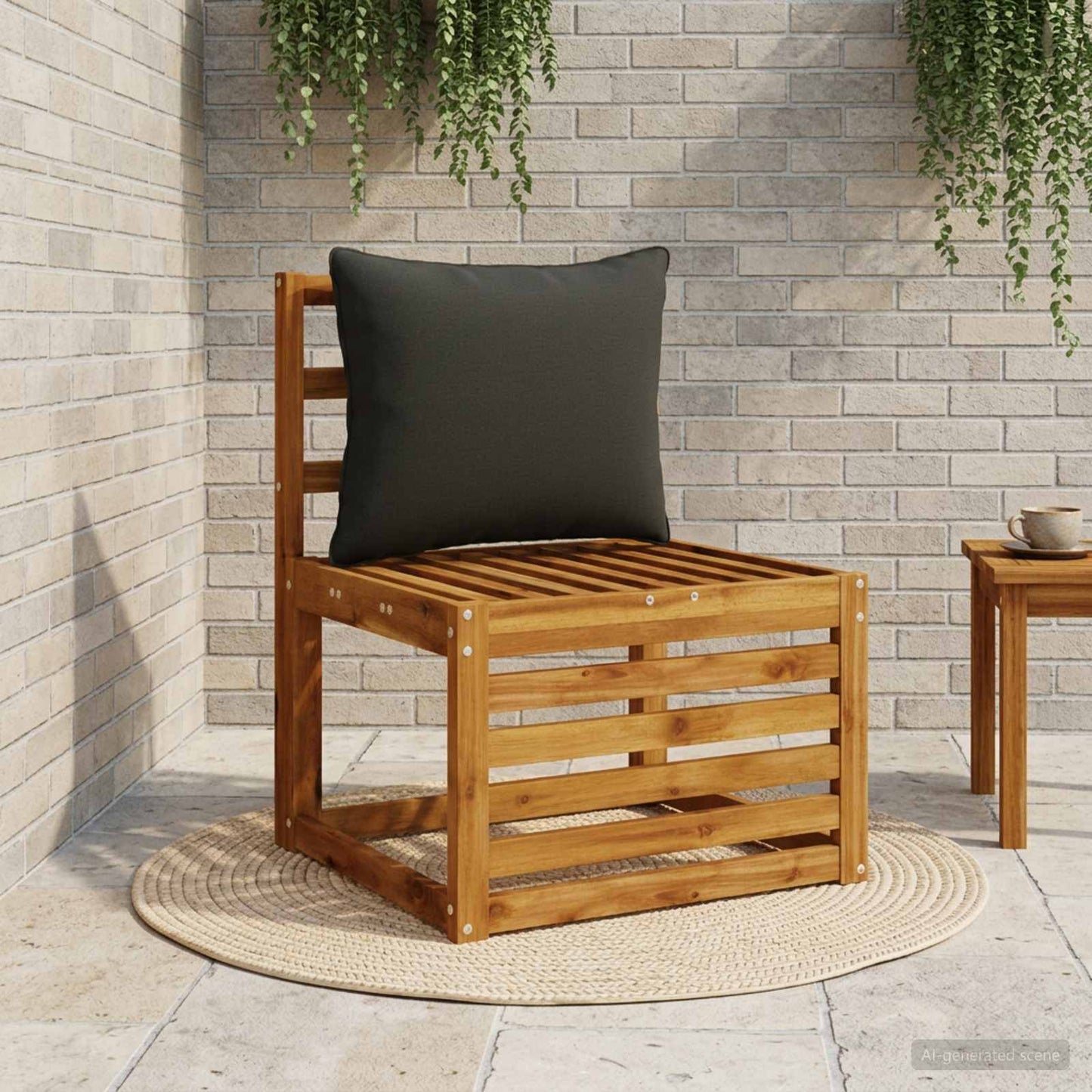 1-delte rygpuder PUTTEN 100% polyester Sort 50 x 40 x 15 cm