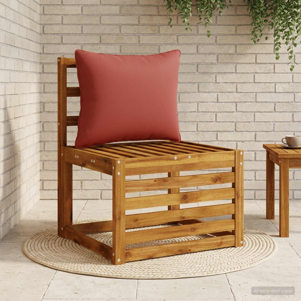 1-delte rygpuder PUTTEN 100% polyester Rød 60 x 40 x 15 cm