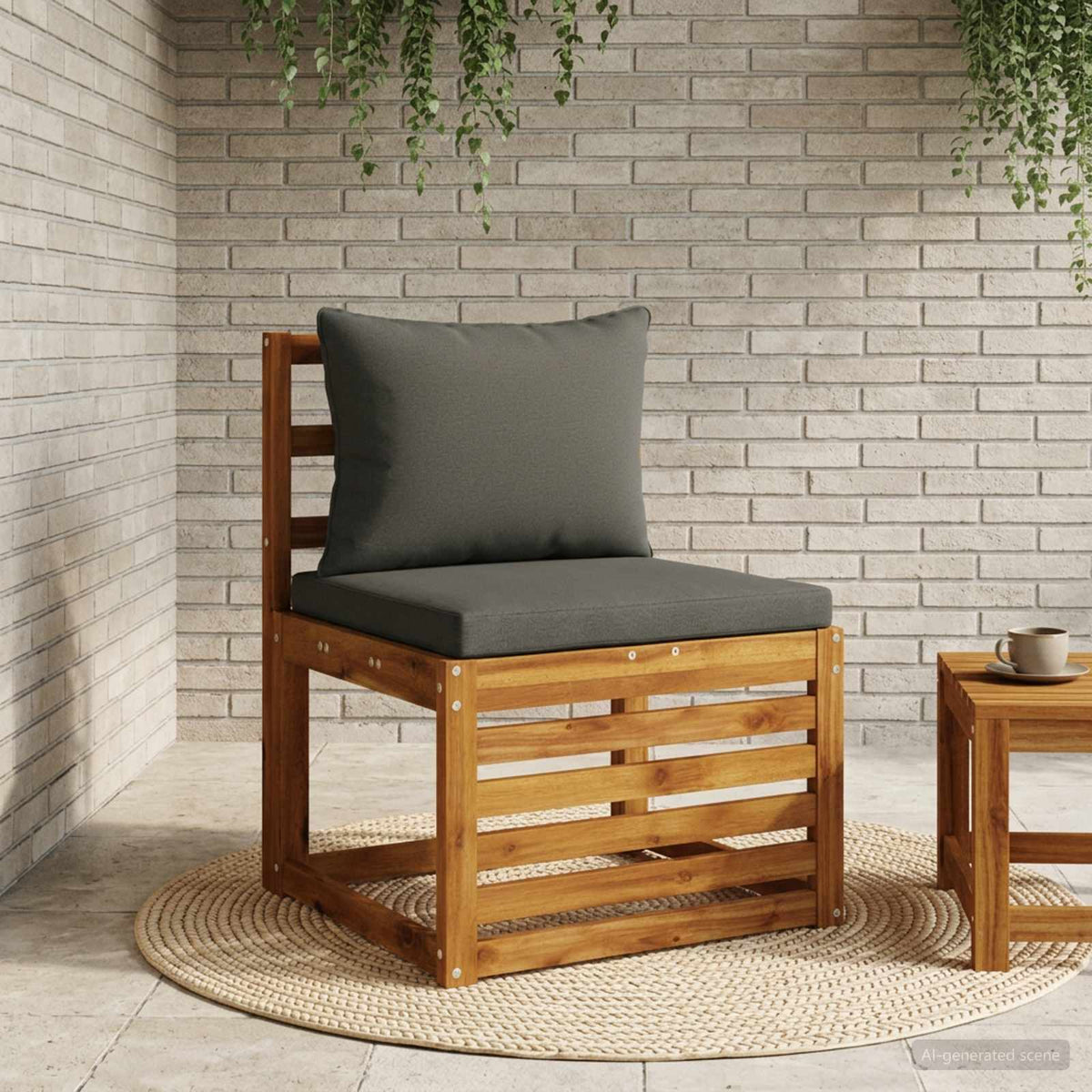 1-delte rygpuder PUTTEN 100% polyester Antracit 50 x 40 x 15 cm