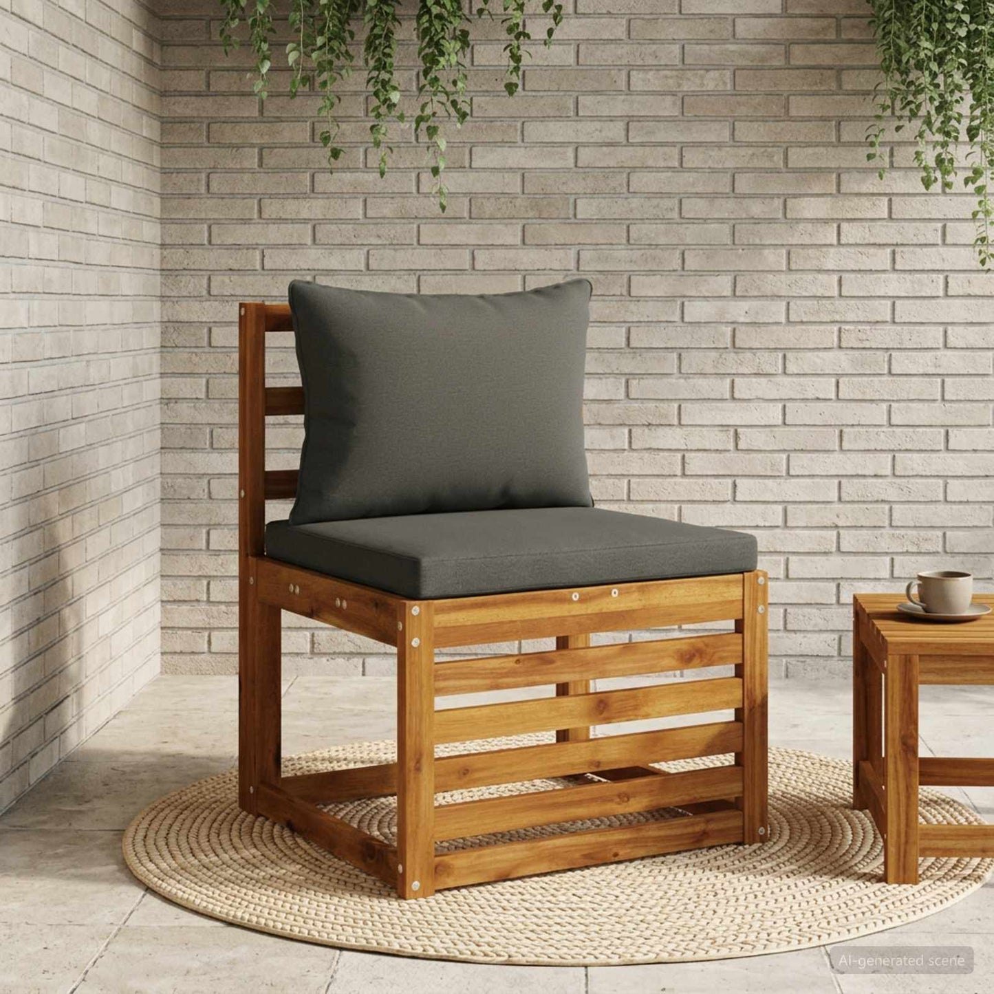 1-delte rygpuder PUTTEN 100% polyester Antracit 60 x 40 x 15 cm