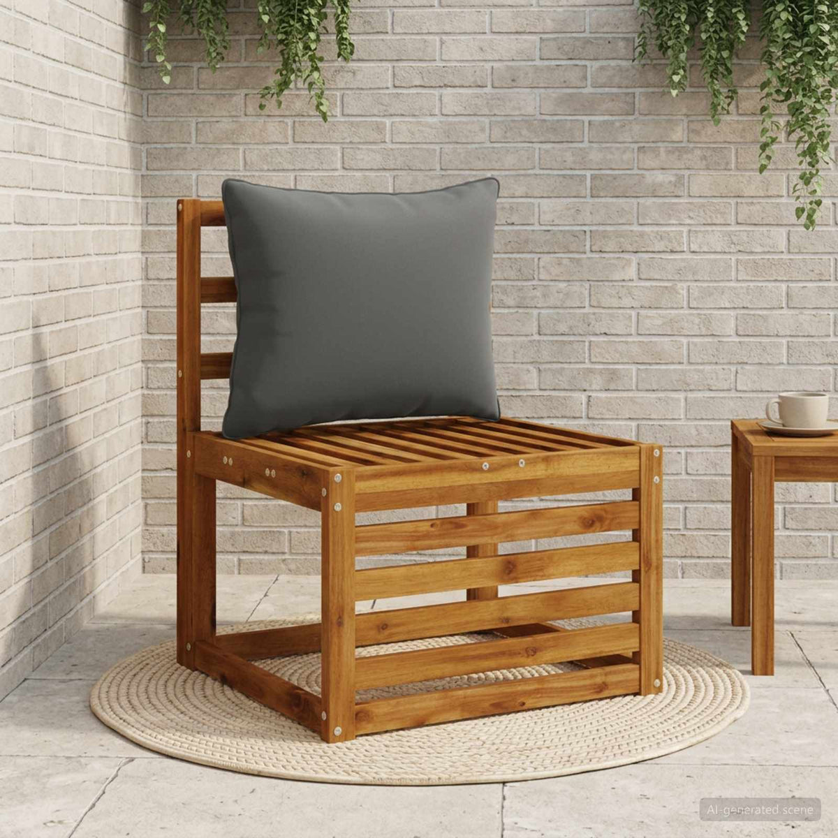 1-delte rygpuder PUTTEN 100% polyester Antracit 50 x 40 x 15 cm