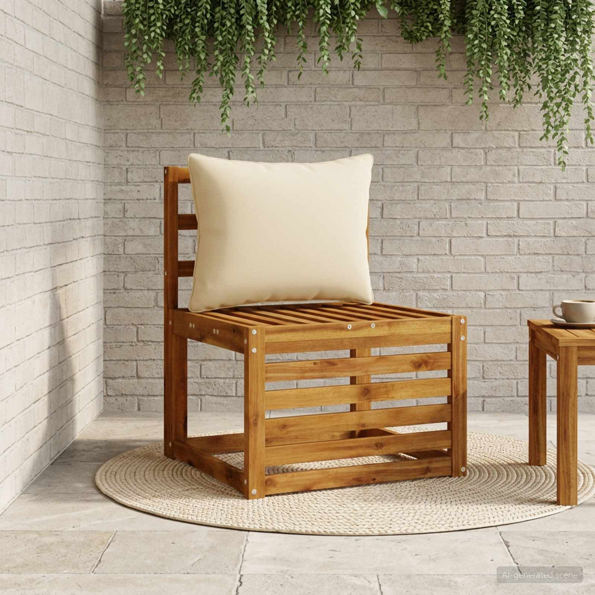 1-delte rygpuder PUTTEN 100% polyester Beige 60 x 40 x 15 cm