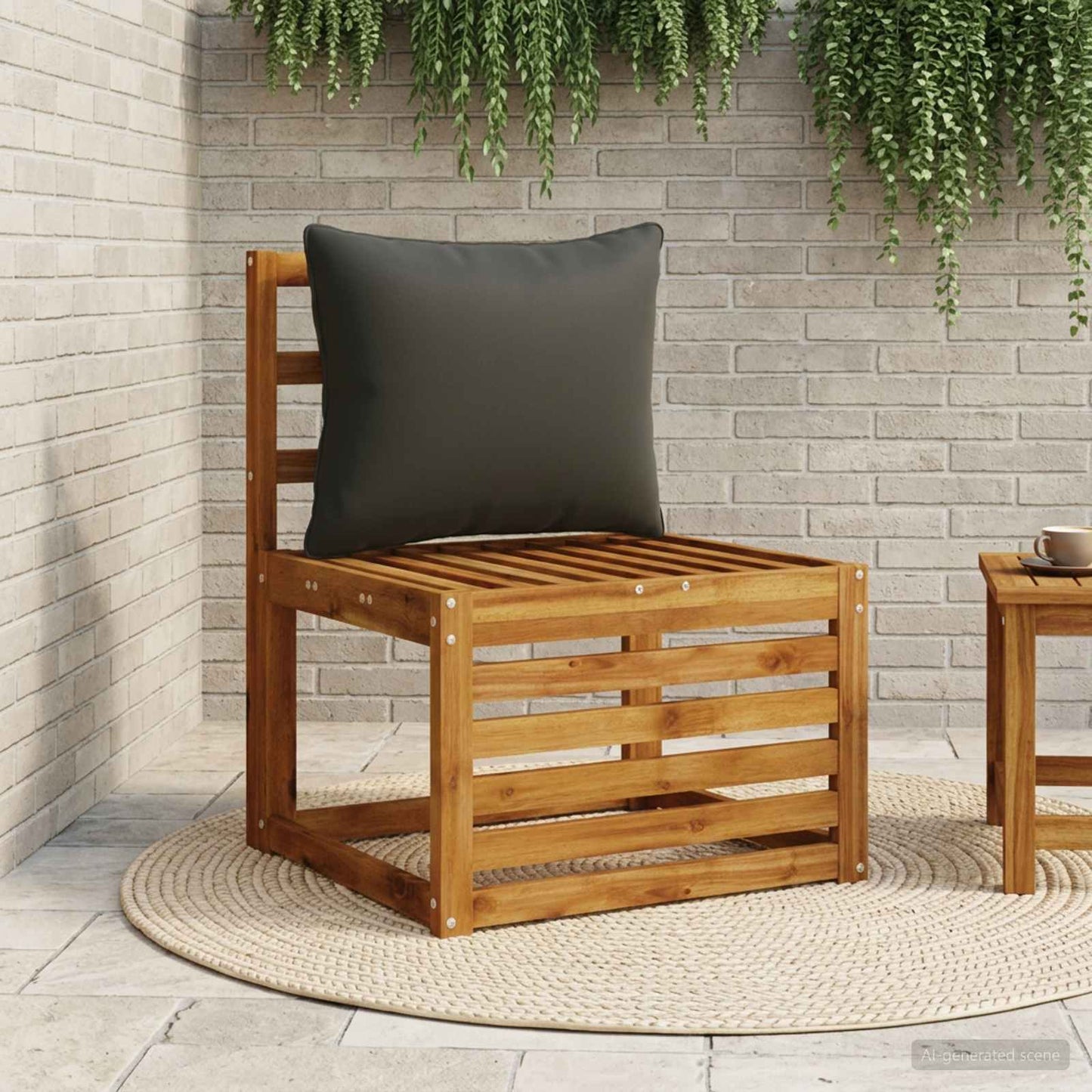 1-delte rygpuder PUTTEN 100% polyester Sort 60 x 40 x 15 cm