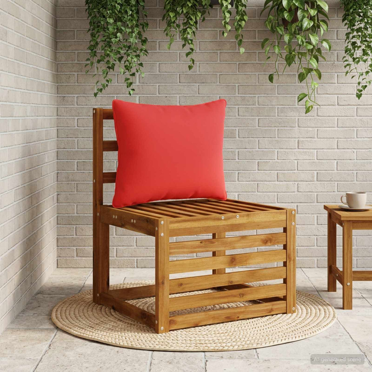 1-delte rygpuder PUTTEN 100% polyester Rød 60 x 40 x 15 cm