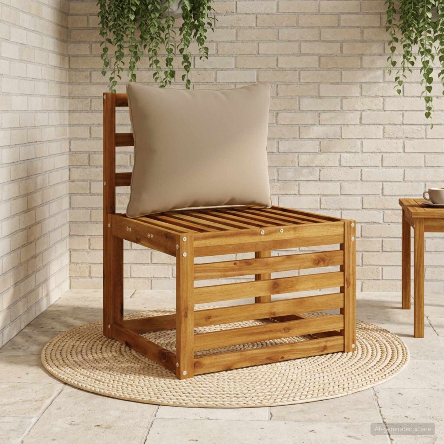 1-delte rygpuder PUTTEN 100% polyester Gråbrun 50 x 40 x 15 cm