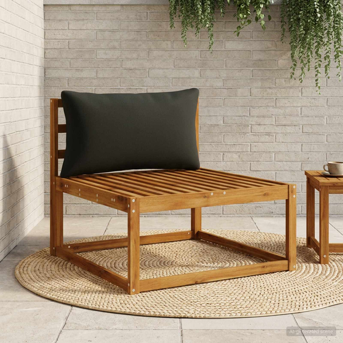 1-delte rygpuder PUTTEN 100% polyester Sort 70 x 40 x 15 cm