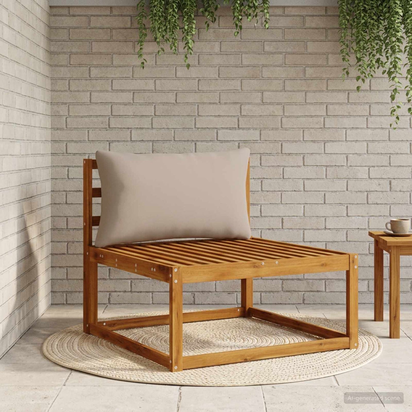 1-delte rygpuder PUTTEN 100% polyester Beige 80 x 40 x 15 cm