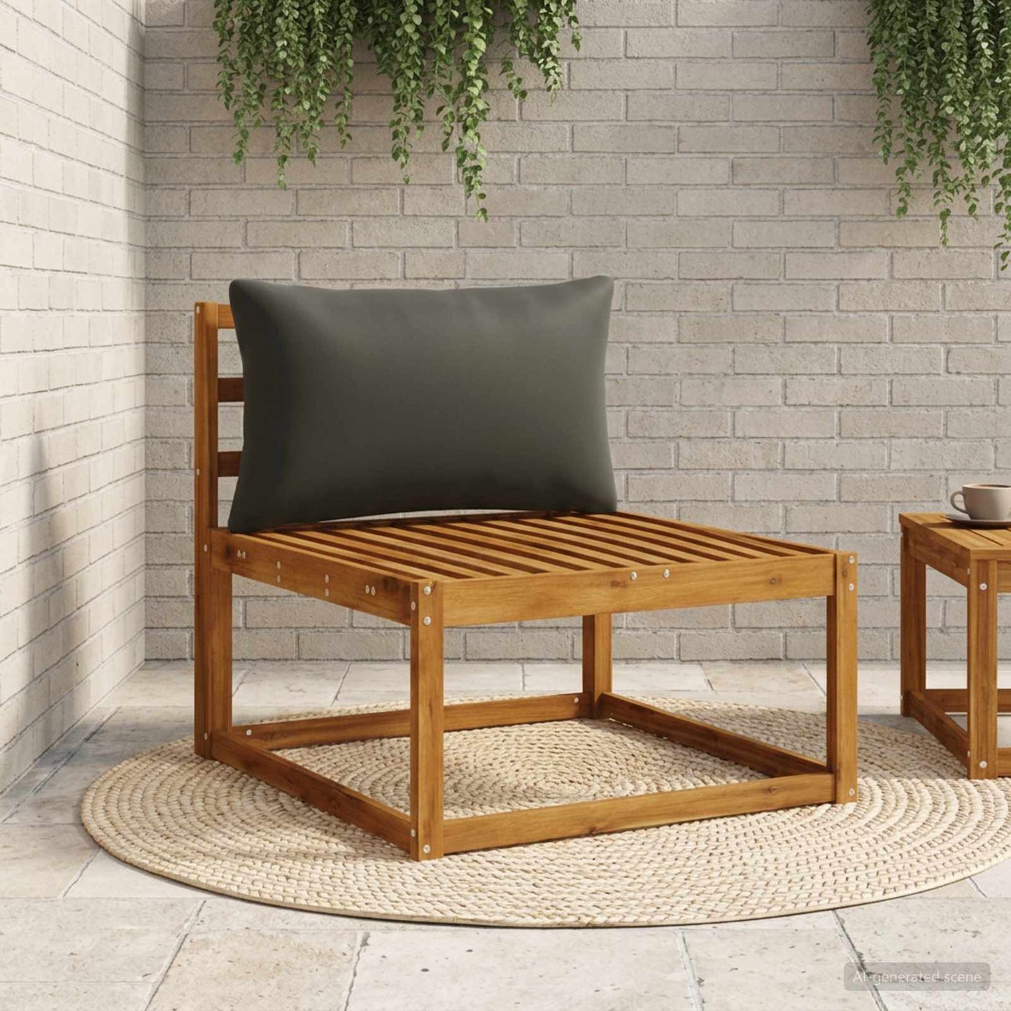 1-delte rygpuder PUTTEN 100% polyester Sort 80 x 40 x 15 cm