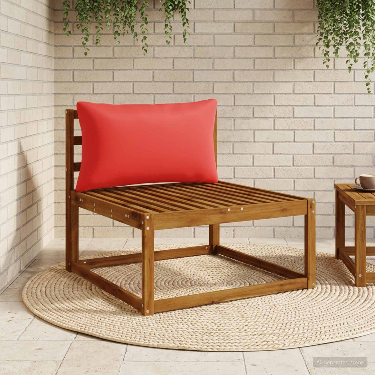 1-delte rygpuder PUTTEN 100% polyester Rød 80 x 40 x 15 cm