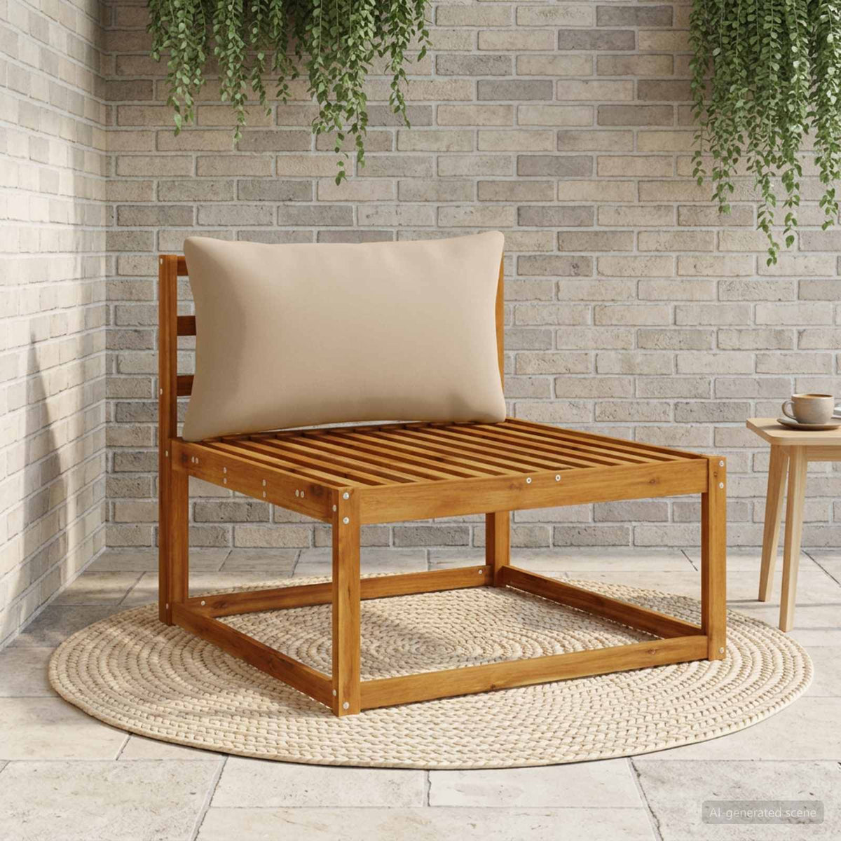 1-delte rygpuder PUTTEN 100% polyester Gråbrun 70 x 40 x 15 cm
