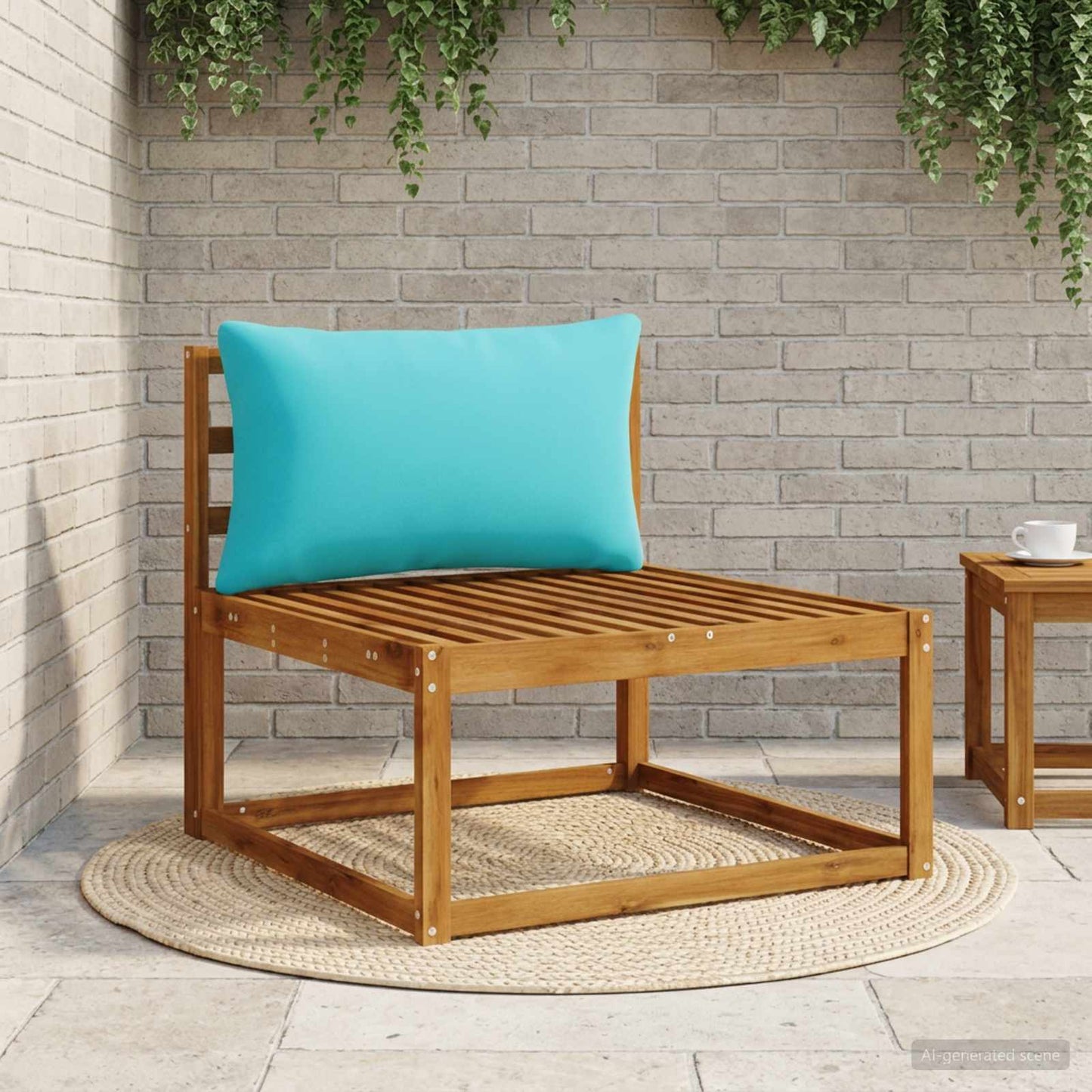 1-delte rygpuder PUTTEN 100% polyester Turkis 70 x 40 x 15 cm