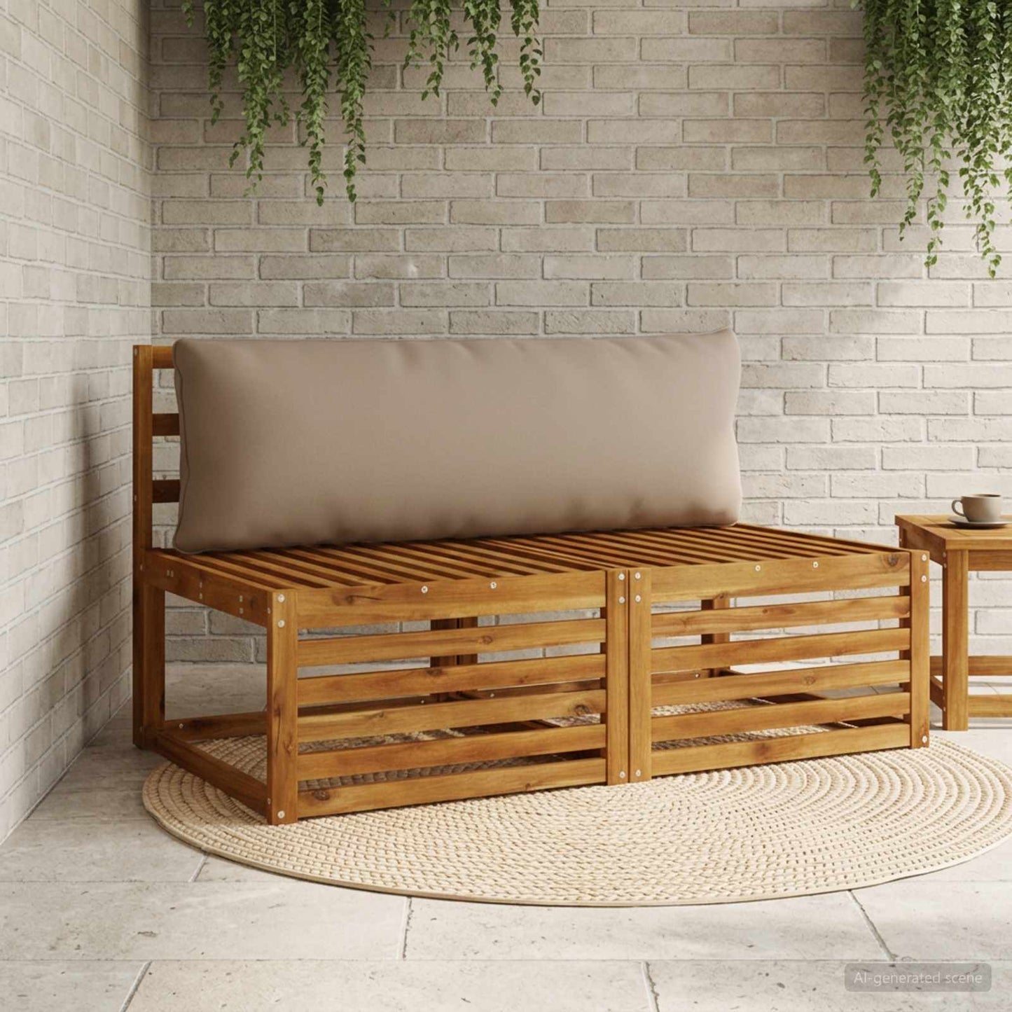 1-delte rygpuder PUTTEN 100% polyester Gråbrun 120 x 40 x 15 cm