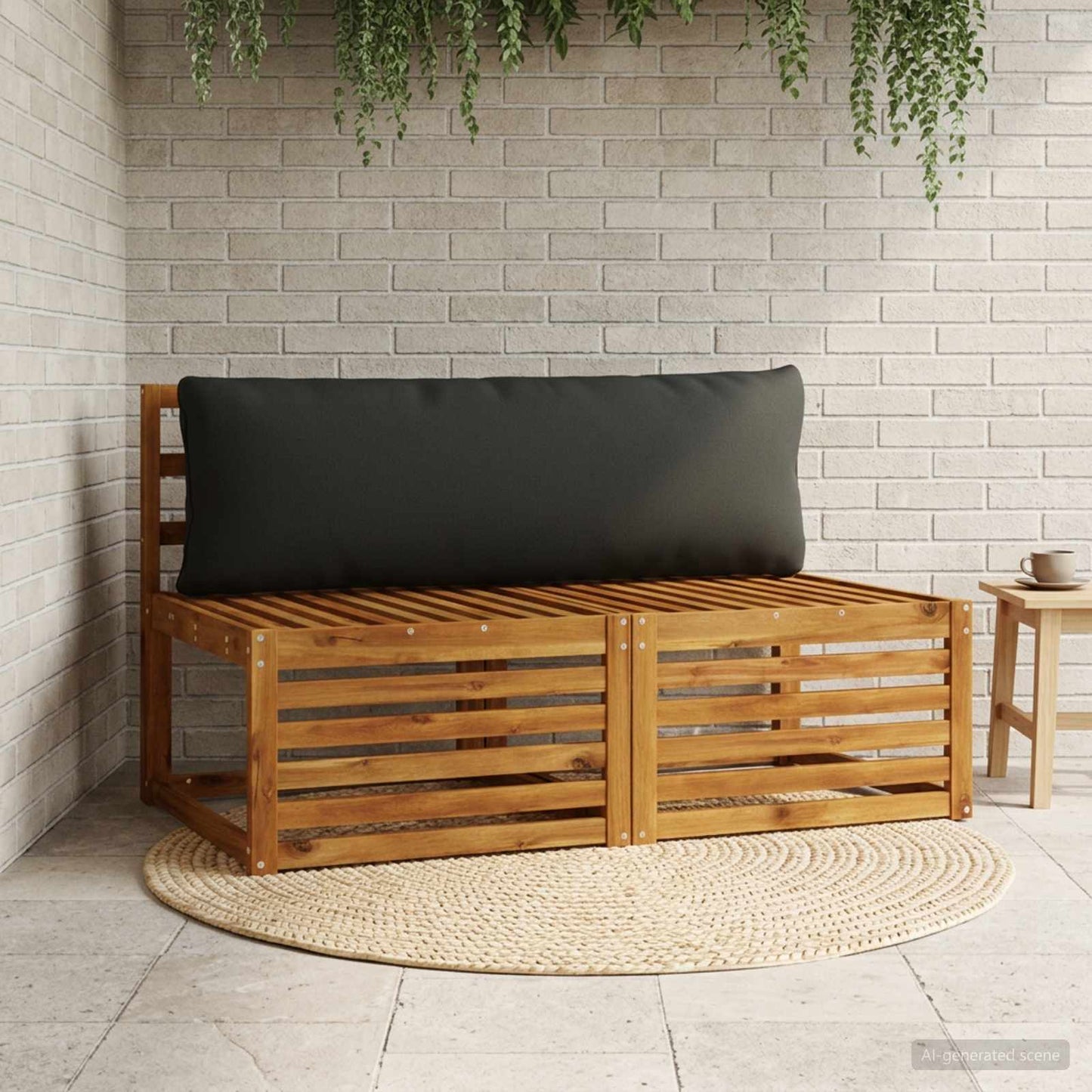 1-delte rygpuder PUTTEN 100% polyester Sort 120 x 40 x 15 cm