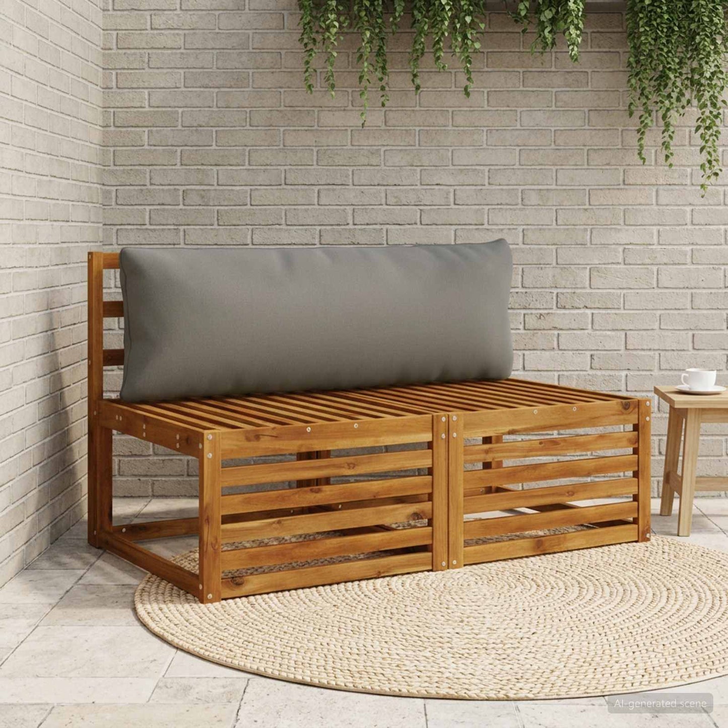 1-delte rygpuder PUTTEN 100% polyester Grå 120 x 40 x 15 cm