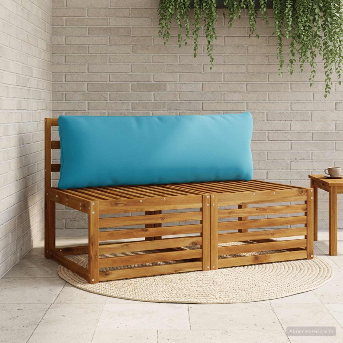 1-delte rygpuder PUTTEN 100% polyester Lyseblå 120 x 40 x 15 cm