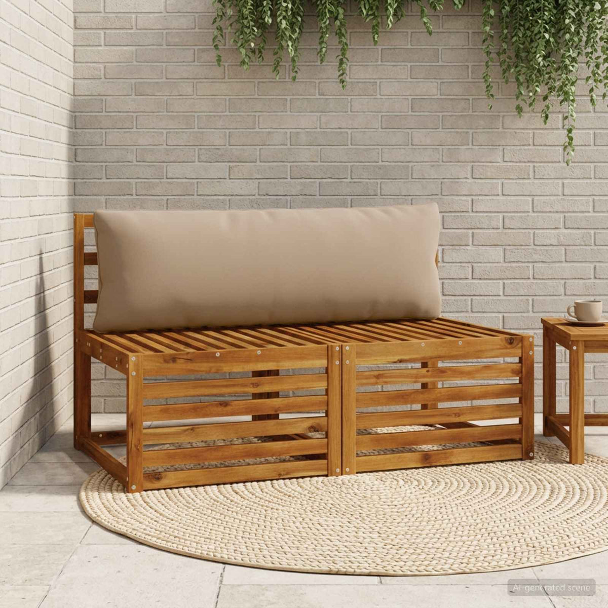1-delte rygpuder PUTTEN 100% polyester Gråbrun 120 x 40 x 15 cm