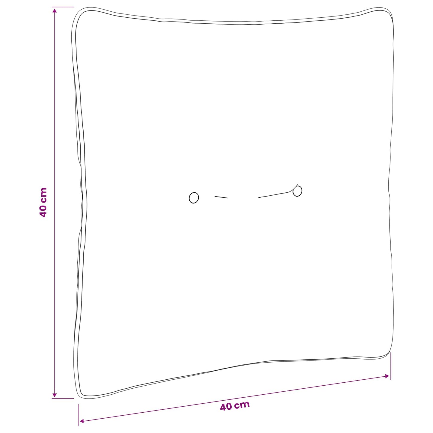 Rygpude PUTTEN 100% polyester Hvid 40 x 40 x 10 cm