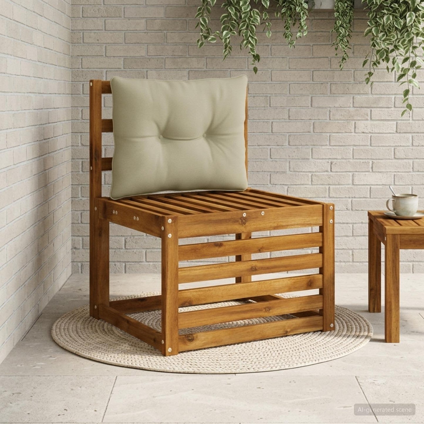 Rygpude PUTTEN 100% polyester Lys grøn 60 x 40 x 10 cm