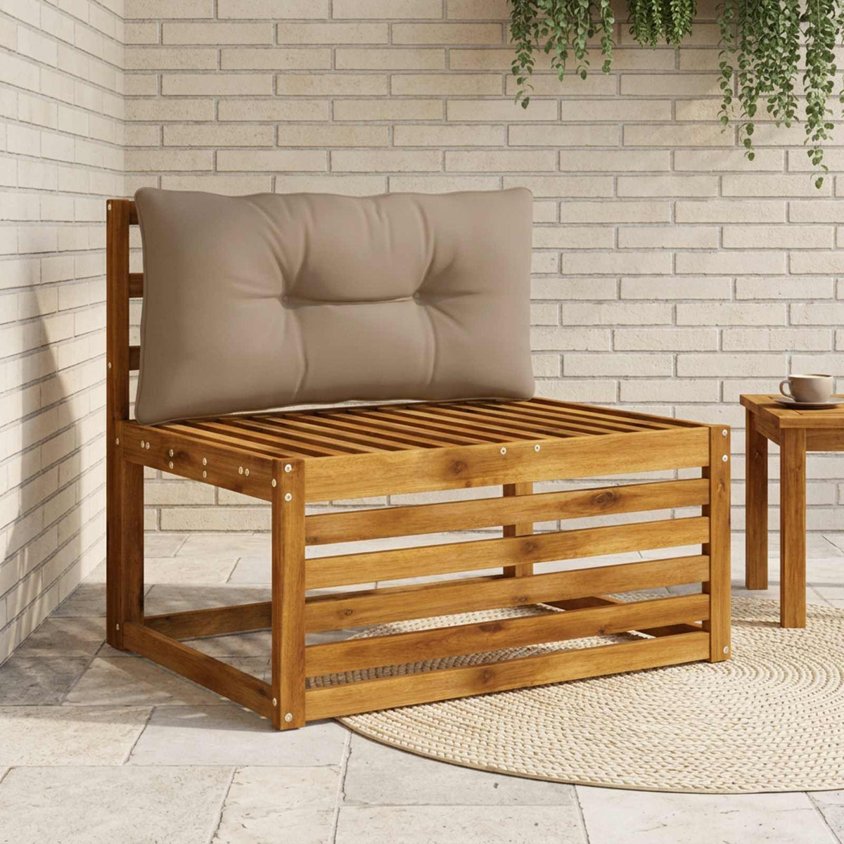Rygpude PUTTEN 100% polyester Gråbrun 70 x 40 x 10 cm