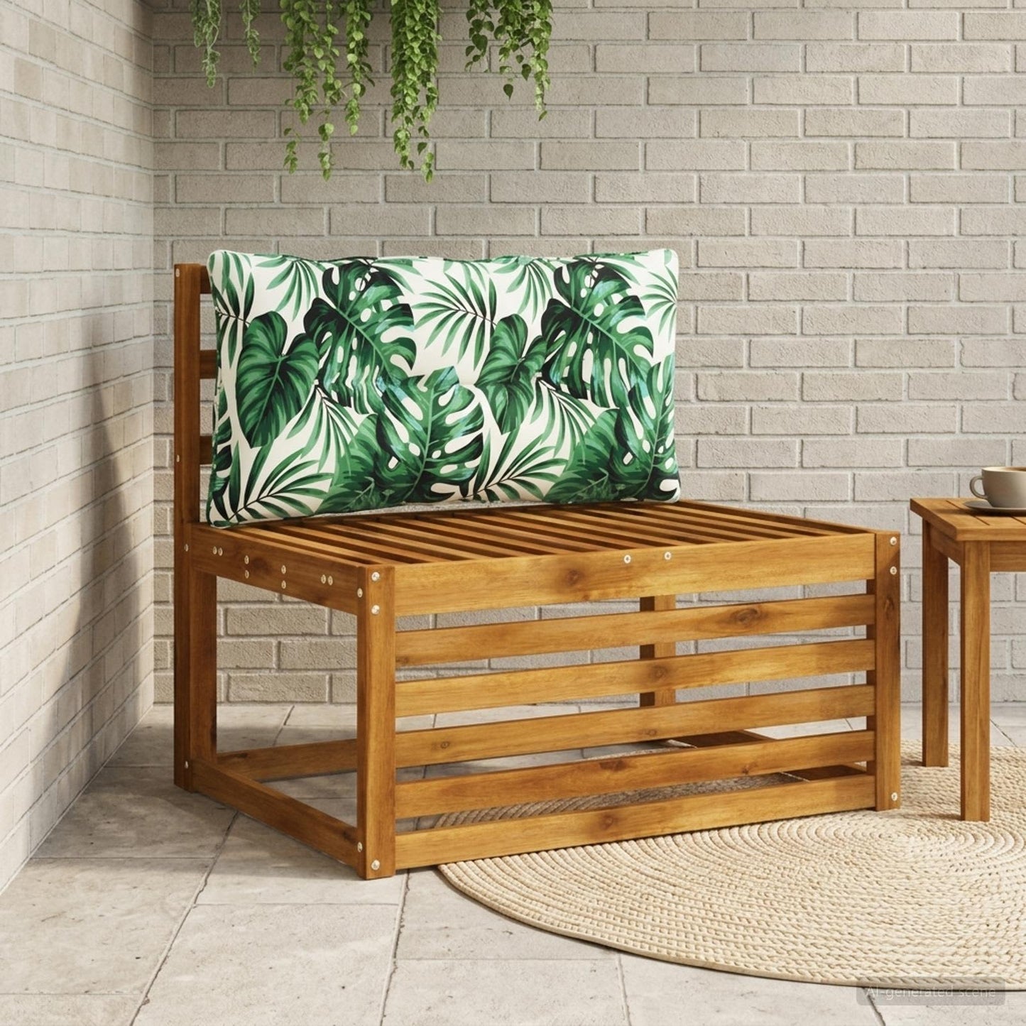 Rygpude PUTTEN 100% polyester Bladmønster 70 x 40 x 10 cm