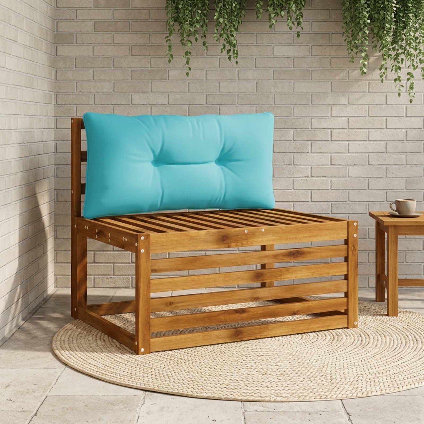 Rygpude PUTTEN 100% polyester Turkis 70 x 40 x 10 cm