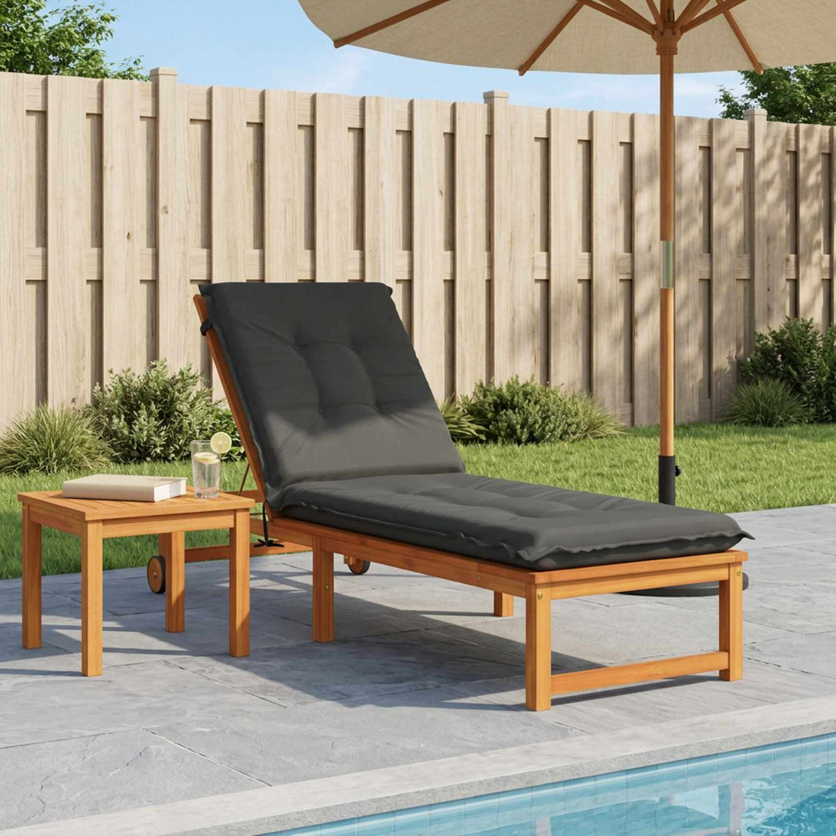Solseng Pude GEMERT 100% polyester Antracit 190 x 50 x 9 cm