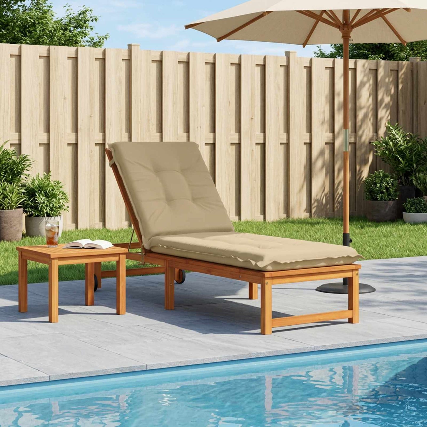 Solseng Pude GEMERT 100% polyester Beige 190 x 60 x 9 cm