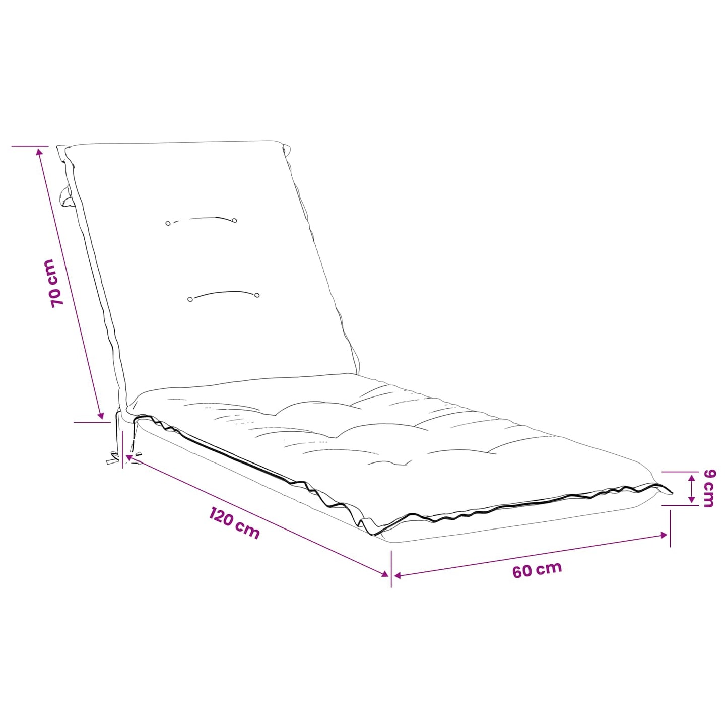 Solseng Pude GEMERT 100% polyester Beige 190 x 60 x 9 cm