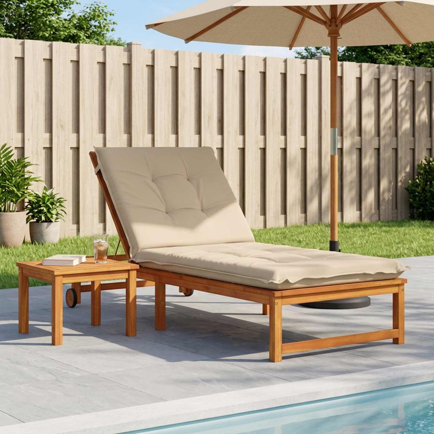 Solseng Pude GEMERT 100% polyester Cremefarvet 190 x 70 x 9 cm