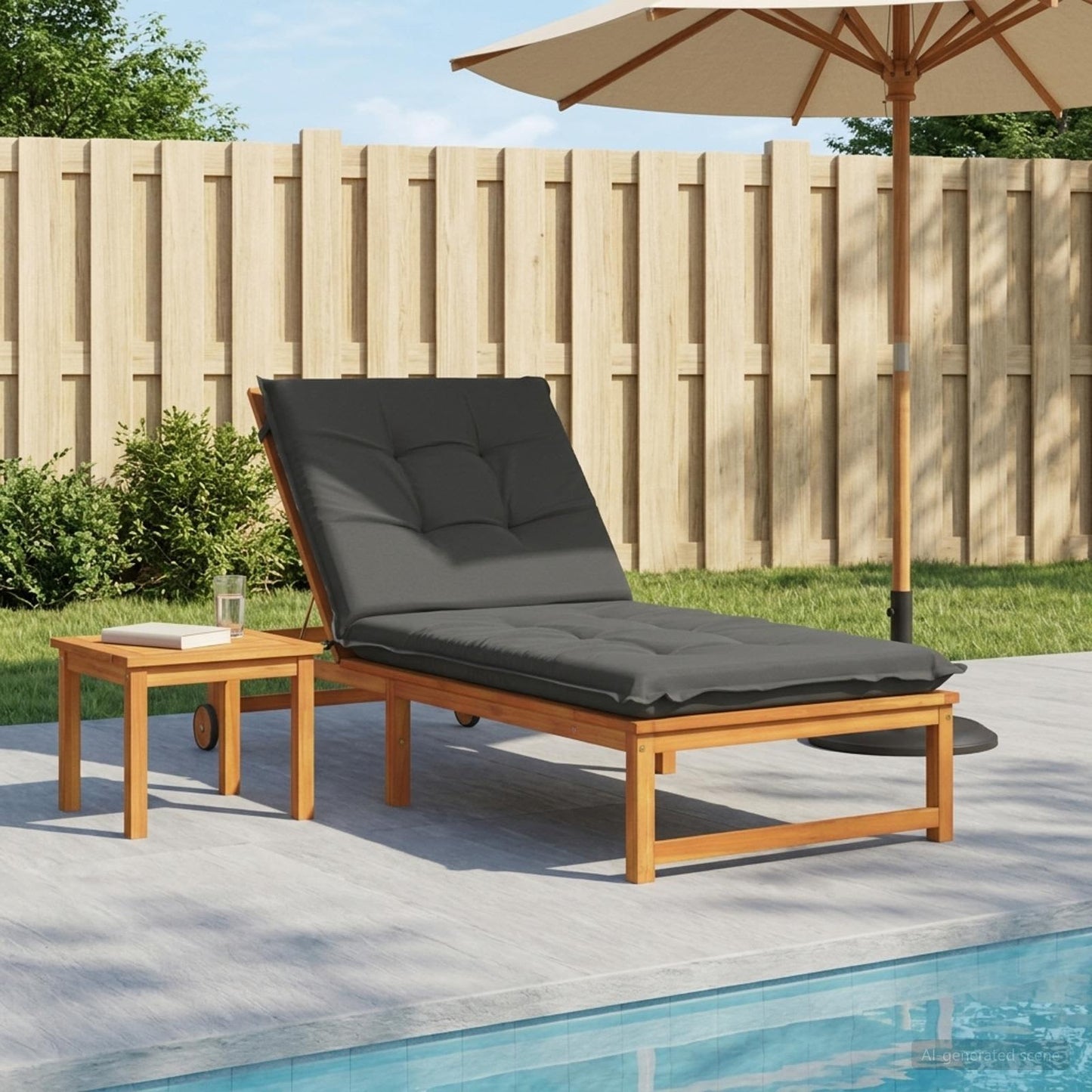 Solseng Pude GEMERT 100% polyester Antracit 190 x 80 x 9 cm