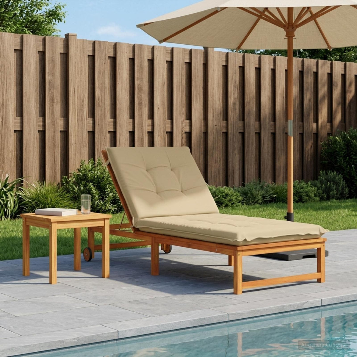 Solseng Pude GEMERT 100% polyester Beige 190 x 70 x 9 cm