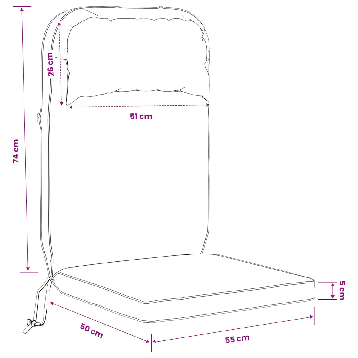 Solseng Pude 100% polyester Turkis 55 x 124 x 5 cm