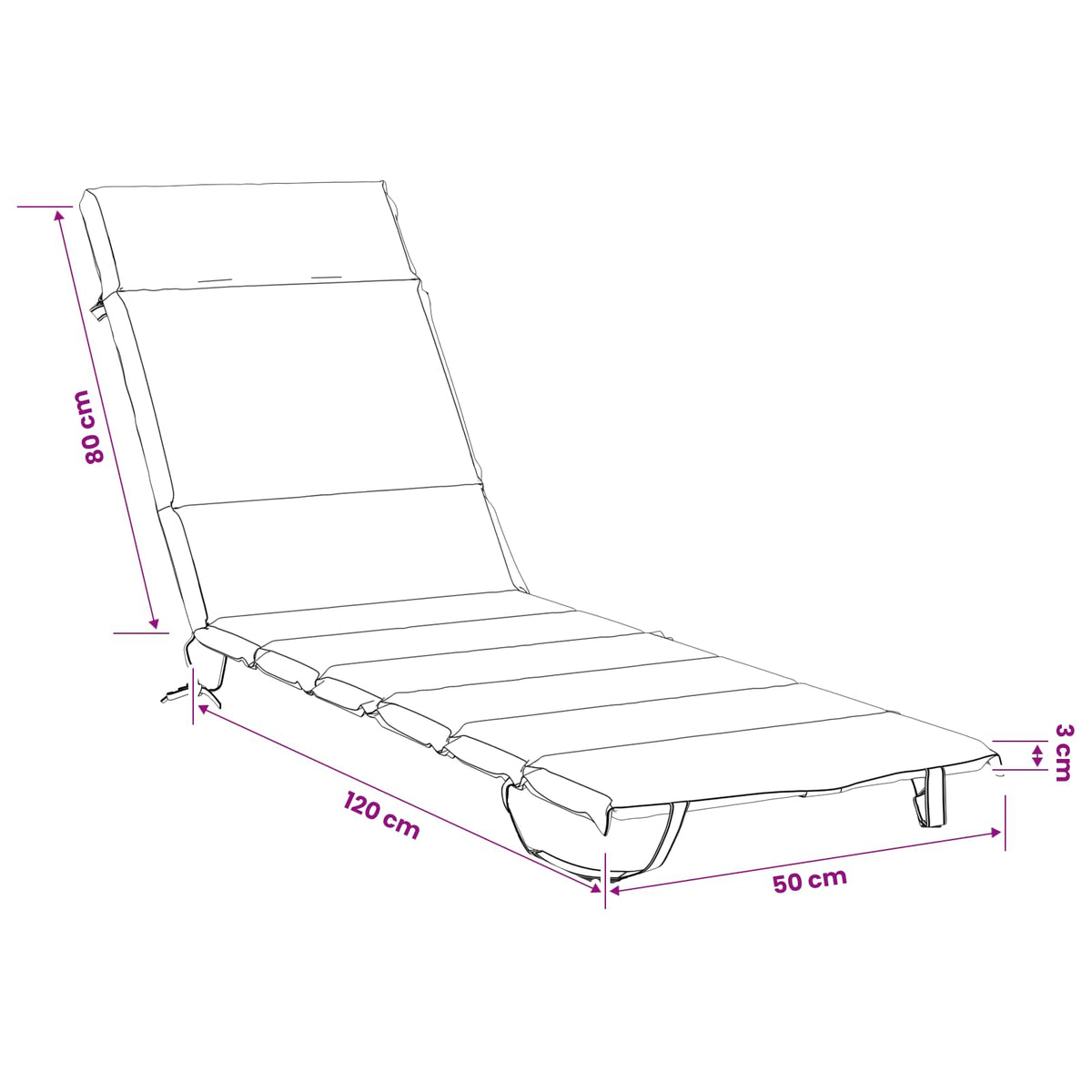 Solseng Pude GEMERT 100% polyester Rød 200 x 50 x 3 cm