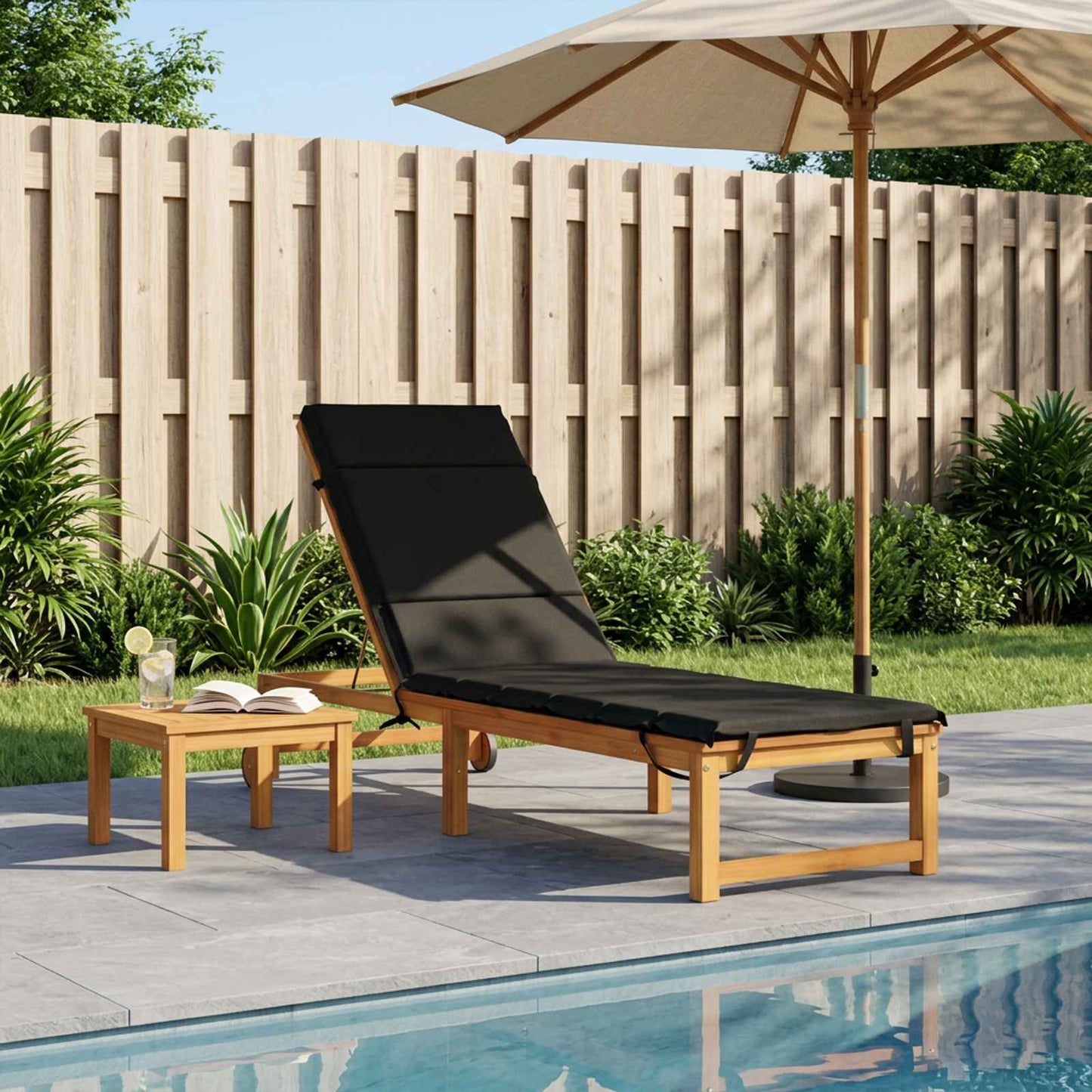 Solseng Pude GEMERT 100% polyester Sort 200 x 50 x 3 cm