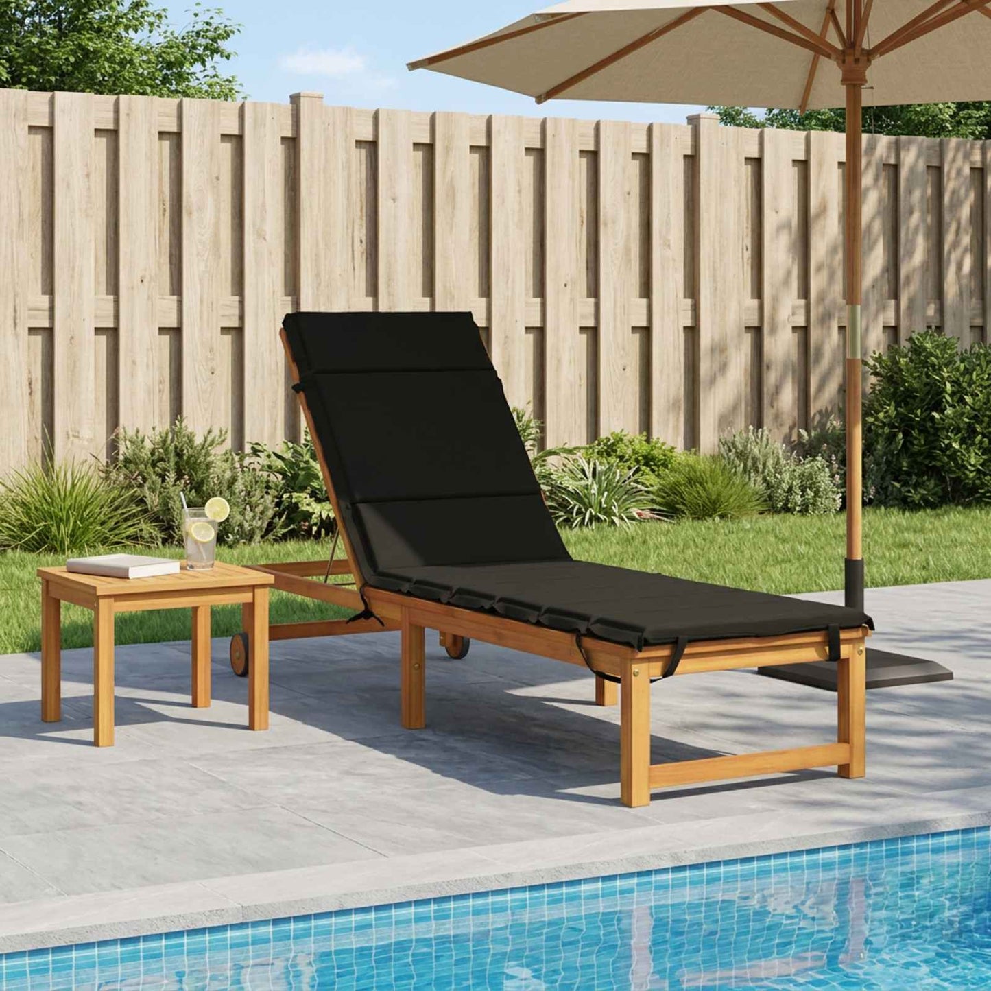 Solseng Pude GEMERT 100% polyester Sort 200 x 50 x 3 cm