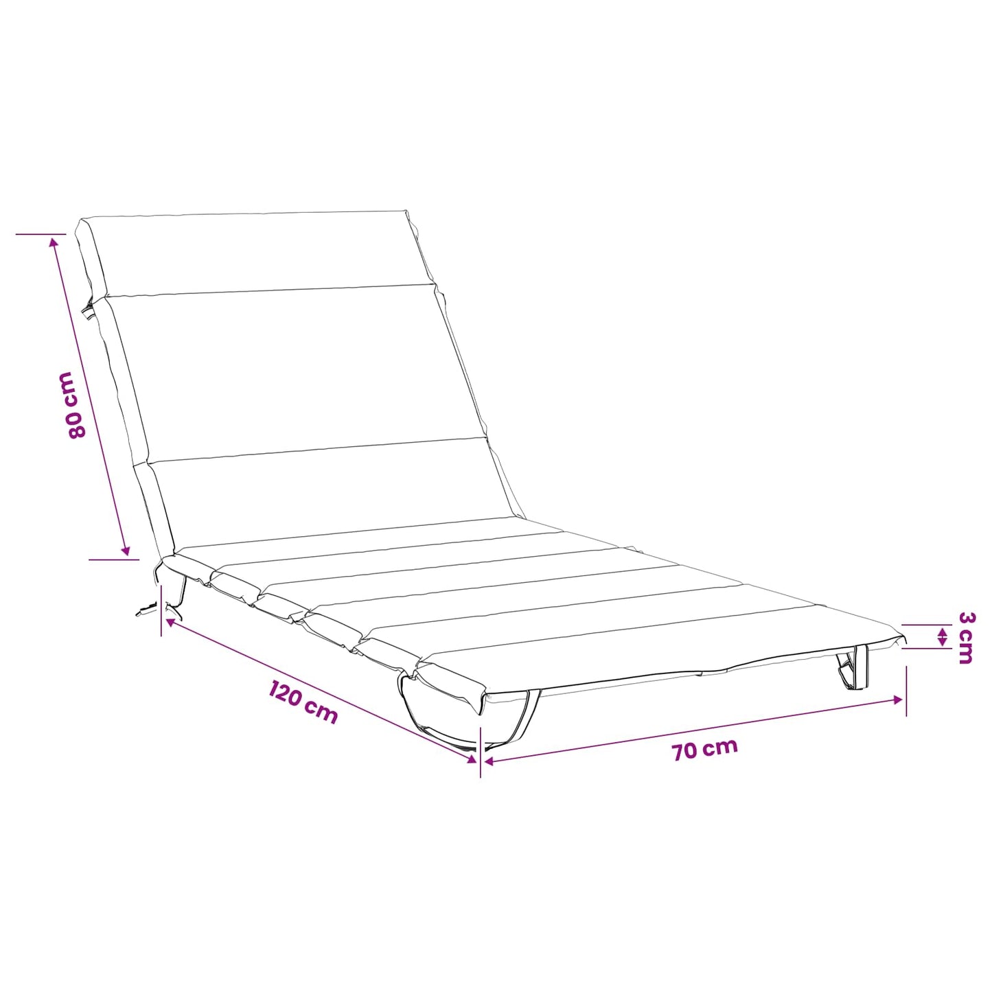 Solseng Pude GEMERT 100% polyester Lys grøn 200 x 70 x 3 cm