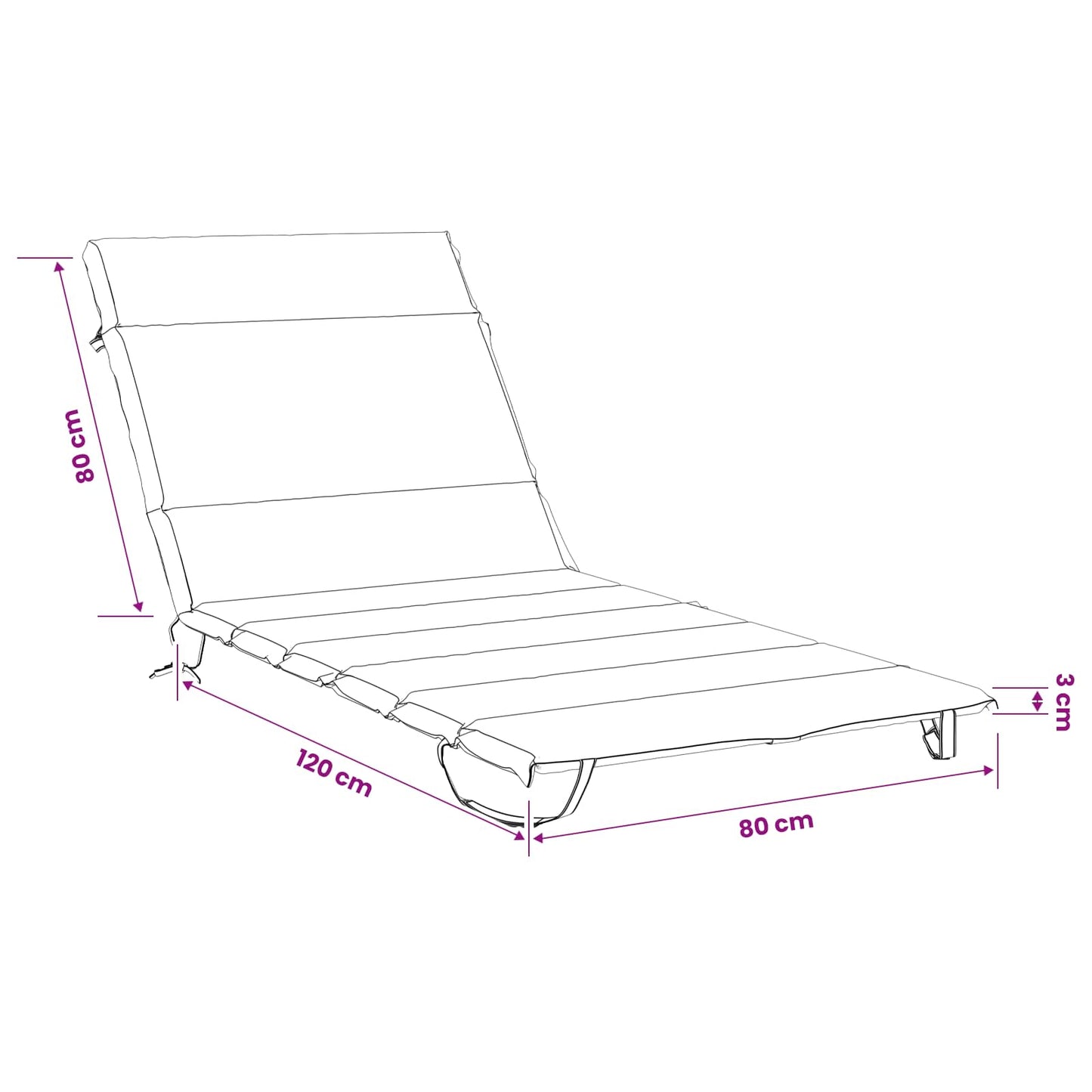 Solseng Pude GEMERT 100% polyester Gråbrun 200 x 80 x 3 cm